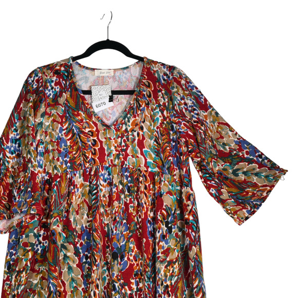NWT Beeson River Tunic Sweater Women 1X Multicolor Baby Doll Top Boho Cozy Chic - Picture 2 of 8